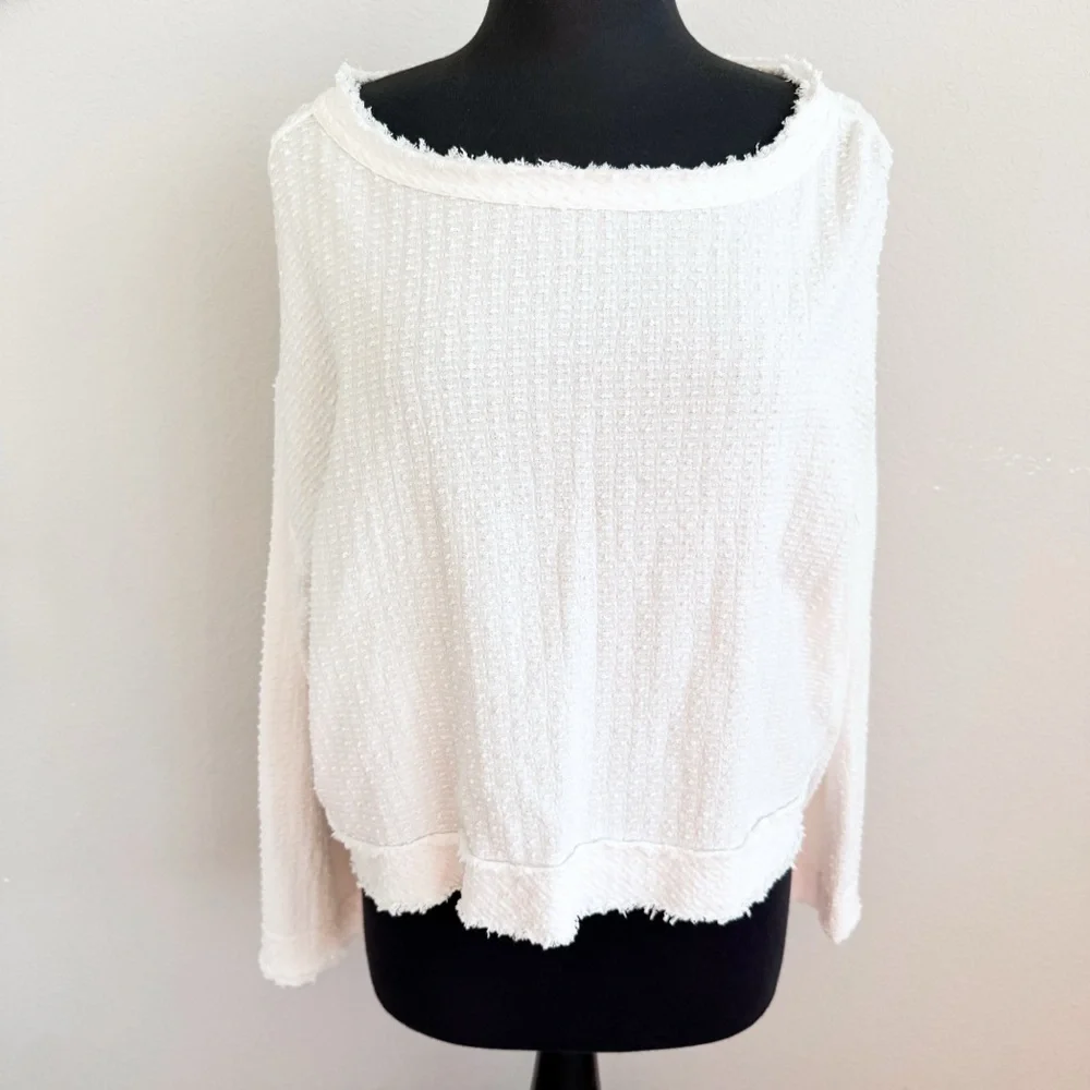 Free People Walking in Hueco Ivory Open Back Tie Top M NWOT